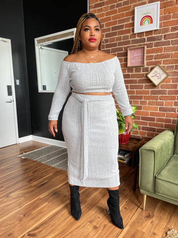 Gray Essential Sweat-Set Plus Size